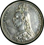 Великобритания 1887 г. • KM# 761 • 1 шиллинг • Виктория • 50 лет правления • серебро • памятный выпуск • AU+*