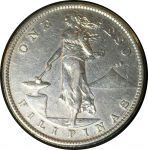 Филиппины 1907 г. S • KM# 172 • 1 песо • американский орел на щите • серебро • регулярный выпуск • BU- ( кат. - $100 )