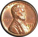 США 1958 г. D • KM# A132 • 1 цент • Авраам Линкольн • регулярный выпуск • BU-MS BU RED