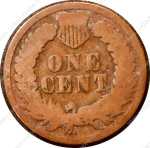 США 1890 г. • KM# 90a • 1 цент • "Индеец" • регулярный выпуск • VG