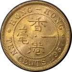Гонконг 1957 г. KN • KM# 28.1 • 10 центов • Елизавета II • регулярный выпуск • MS BU ( кат. - $15+ )