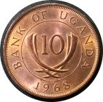 Уганда 1966 г. • KM# 2 • 10 центов • регулярный выпуск • MS BU Люкс!!