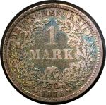 Германия 1875 г. F (Штутгарт) • KM# 7 • 1 марка • (серебро) • Имперский орел • регулярный выпуск • VF-