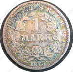 Германия 1876 г. C (Франкфурт) • KM# 7 • 1 марка • (серебро) • Имперский орел • регулярный выпуск • F
