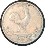 Малави 1964 г. • KM# 1 • 6 пенсов • петух • регулярный выпуск • VF
