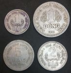 Вьетнам 1976 г. • KM# 11-14 • 1,2,5 хао и 1 донг • государственный герб • регулярный выпуск • VF - AU ( кат.- $20 )