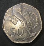 Великобритания 2004 г. • KM# 1047 • 50 пенсов • 50-летие рекорда Роджера Баннистера • Елизавета II • памятный выпуск • AU+