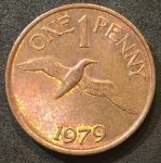 Гернси 1979 г. KM# 27 • 1 пенни • герб острова • альбатрос • регулярный выпуск • MS BU