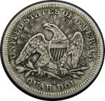 США 1853 г. • KM# 78 • квотер(25 центов) • "Сидящая Свобода" • Американский орел • регулярный выпуск • год - тип • XF