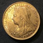 Великобритания 1898 г. • KM# 785 • соверен • королева Виктория • св. Георгий • золото 917 - 7.98 гр. • регулярный выпуск • BU