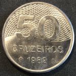 Бразилия 1981-1984 гг. • KM# 594.1 • 50 крузейро • регулярный выпуск • MS BU