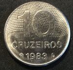 Бразилия 1980-4 гг. KM# 592.1 • 10 крузейро • MS BU