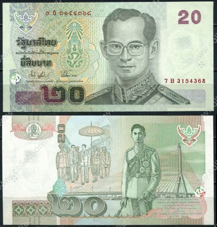 Таиланд 2003 г. • P# 109 (sign. 74) • 20 бат • Король Пхумипон Адульядет • регулярный выпуск • UNC пресс