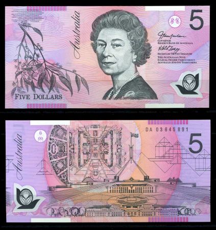 Австралия 2003 г. • P# 57b • 5 долларов • Елизавета II • регулярный выпуск • UNC пресс