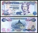 Багамы 2000 г. • P# 67 • 100 долларов • Елизавета II • голубой марлин • регулярный выпуск • UNC пресс
