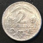 Австрия 1947 г. • KM# 2872 • 2 шиллинга • регулярный выпуск • AU - BU ( кат.- $22,50 )