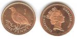 Гибралтар 1995 г. PM AA • KM# 20a • 1 пенни • Елизавета II • куропатка • регулярный выпуск • BU