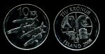 Исландия 2008 г. • KM# 29a.1 • 10 крон • мойва • герб Республики • регулярный выпуск • MS BU ( кат.- $ 3,00 )