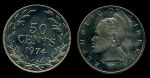 Либерия 1974 г. • KM# 17a.2 • 50 центов • либерийская женщина • регулярный выпуск • MS BU пруф!