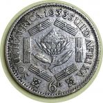Южная Африка 1933 г. • KM# 16.2 • 6 пенсов • Георг V • серебро • регулярный выпуск • XF-