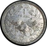 Новая Каледония 1949 г. • KM# 2 • 1 франк • птица Кагу • регулярный выпуск • BU-
