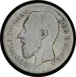 Бельгия 1887 г. • KM# 29.2 • 1 франк • Леопольд II • регулярный выпуск • F-