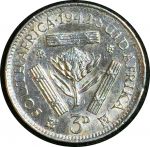 Южная Африка 1942 г. • KM# 26 • 3 пенса • Георг VI • серебро • регулярный выпуск • AU