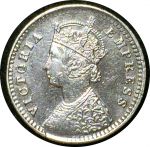 Британская Индия 1891 г. • KM# 488 • 2 анны • королева Виктория • (серебро) • регулярный выпуск • MS BU