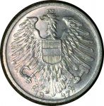 Австрия 1947 г. • KM# 2871 • 1 шиллинг • регулярный выпуск • MS BU Люкс! ( кат.- $12 )