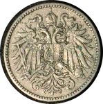 Австрия 1909 г. • KM# 2802 • 10 геллеров • регулярный выпуск • XF+