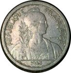 Французский Индокитай 1945 г. • KM# 28.1 • 10 центов • регулярный выпуск • XF