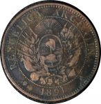 Аргентина 1891 г. • KM# 33 • 2 сентаво • герб Аргентины • регулярный выпуск • VF