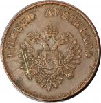 Ломбардия-Венето 1852 г. M(Милан) KM# 31.1 • 5 чентезимо • герб королевства • регулярный выпуск • AU+ ( кат. - $75 )