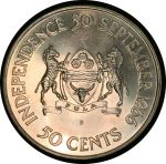 Ботсвана 1966 г. • KM# 1 • 50 центов • Провозглашение независимости • (серебро) • памятный выпуск • MS BU Люкс! пруфлайк