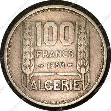 Алжир 1950 г. • KM# 93 • 100 франков • регулярный выпуск • XF+