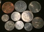 Иностранные монеты • набор 10 разных без обращения • MS BU