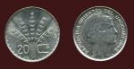 Уругвай 1942 г. • KM# 29 • 20 сентесимо • "Свобода" • серебро • регулярный выпуск • BU ( кат. - $10 )