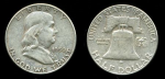 США 1950 г. • KM# 199 • полдоллара • Бенджамин Франклин • серебро • регулярный выпуск • VF