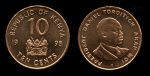 Кения 1995 г. • KM# 31 • 10 центов • президент Дэниэл Торойтич арап Мои • регулярный выпуск • BU