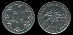 Центральноафриканский Союз 1976 г. C(Конго) • KM# 11 • 50 франков • гигантские антилопы • регулярный выпуск • AU