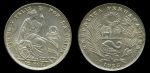 Перу 1935 г. • KM# 216 • ½ соля • государственный герб • серебро • регулярный выпуск • XF