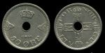 Норвегия 1940 г. • KM# 386 • 50 эре • регулярный выпуск • MS BU ( кат. - $35 )