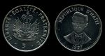 Гаити 1997 г. • KM# 154a • 5 сантимов • герб • Шарлемань Перальт • регулярный выпуск • MS BU