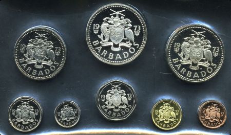 Барбадос 1973 г. • KM# PS1(10-15,16a,17a) • 1 цент - 10 доллар • 8 монет(2 - серебро) • годовой набор • MS BU пруф!