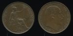 Великобритания 1902 г. • KM# 794.2 • 1 пенни • Эдуард VII • регулярный выпуск • UNC ( кат. - $75 )