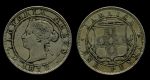 Ямайка 1870 г. • KM# 17 • 1 пенни • королева Виктория • герб Ямайки • регулярный выпуск • XF