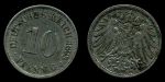 Германия 1893 г. J (Гамбург) • KM# 12 • 10 пфеннигов • регулярный выпуск • MS BU* ( кат. - $100 )