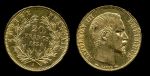 Франция 1854 г. A(Париж) • KM# 781.1 • 20 франков • Наполеон III • золото 900 - 6.45 гр. • регулярный выпуск • AU ( кат. - $300+ )