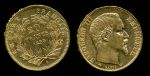 Франция 1858 г. A(Париж) • KM# 781.1 • 20 франков • Наполеон III • золото 900 - 6.45 гр. • регулярный выпуск • AU ( кат. - $300+ )