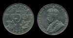 Канада 1922 г. • KM# 29 • 5 центов • Георг V • регулярный выпуск • XF+ ( кат.- $ 7,00 )